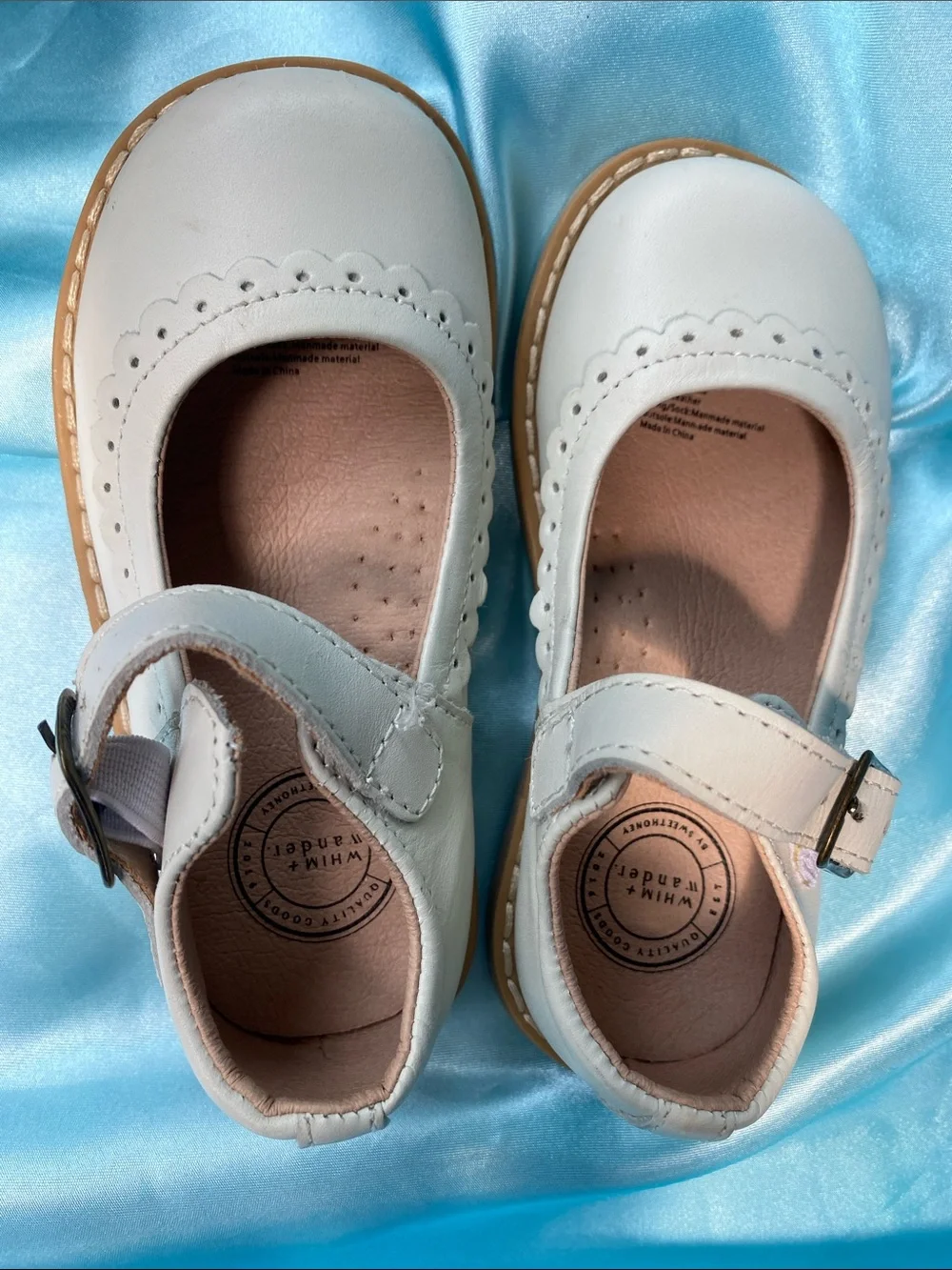 Whim + Wander Sweethoney Classic Mary Jane Kids Shoes with Scalloped Trim